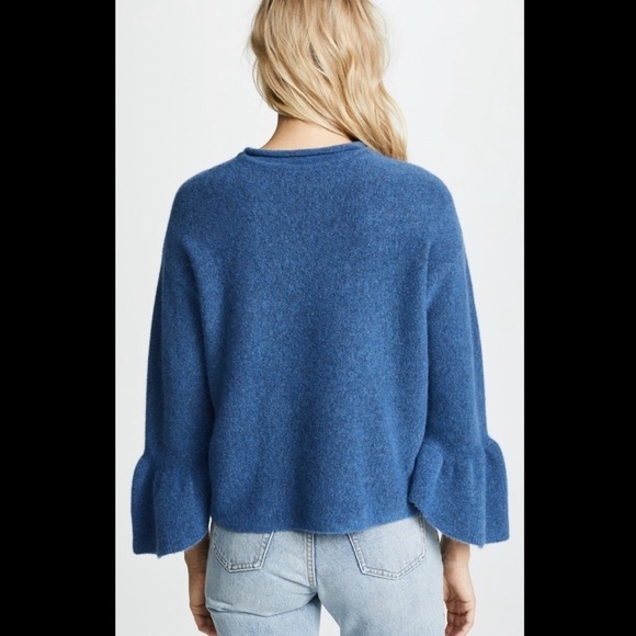 3.1 PHILLIP LIM Wool-Blend Sweater With Ruffled Bell Sleeves SZ XS - Picture 2 of 7